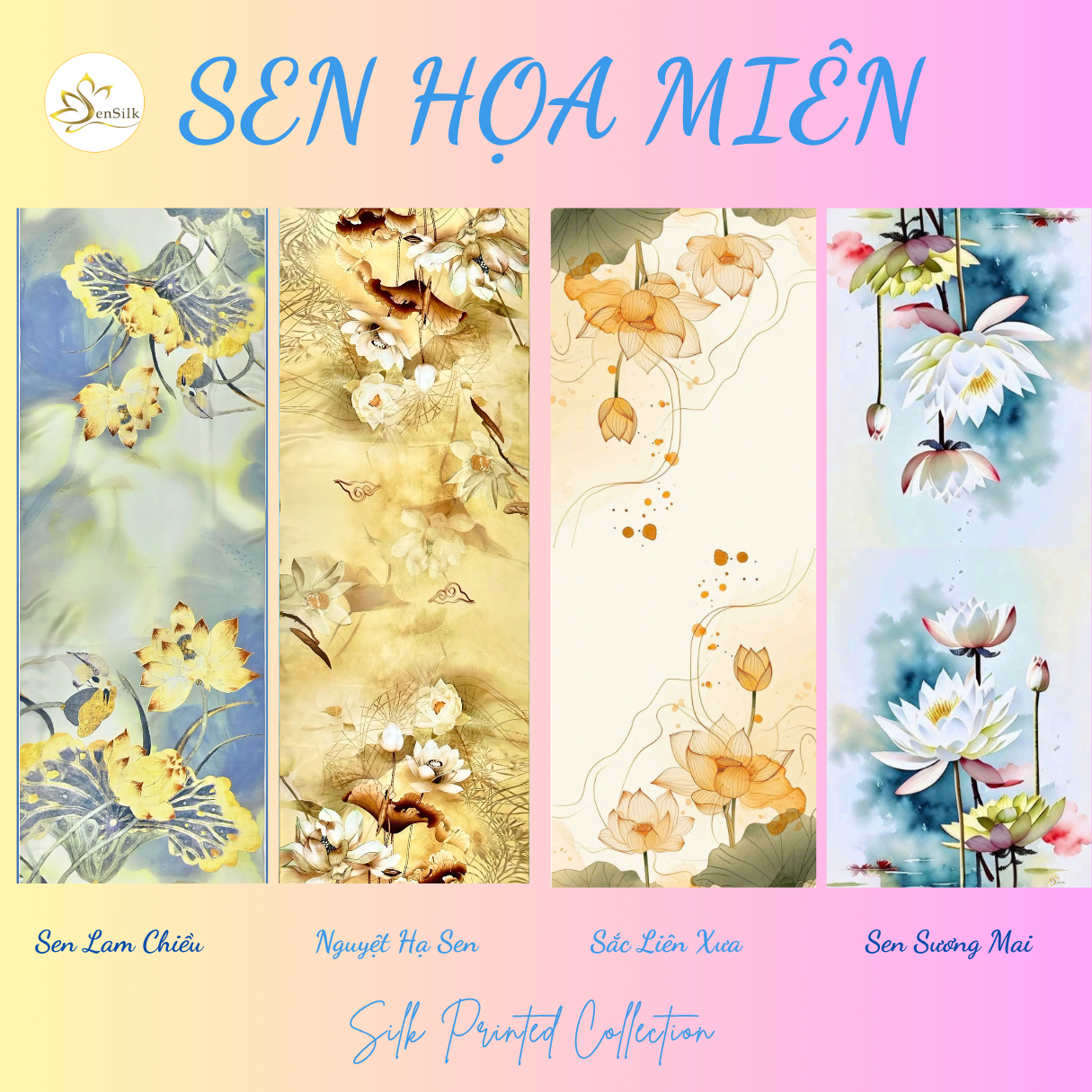 🎨BỘ SƯU TẬP ''SEN HOẠ MIÊN''-MỖI CHIẾC KHĂN LÀ MỘT BỨC TRANH KỂ CHUYỆN🎨