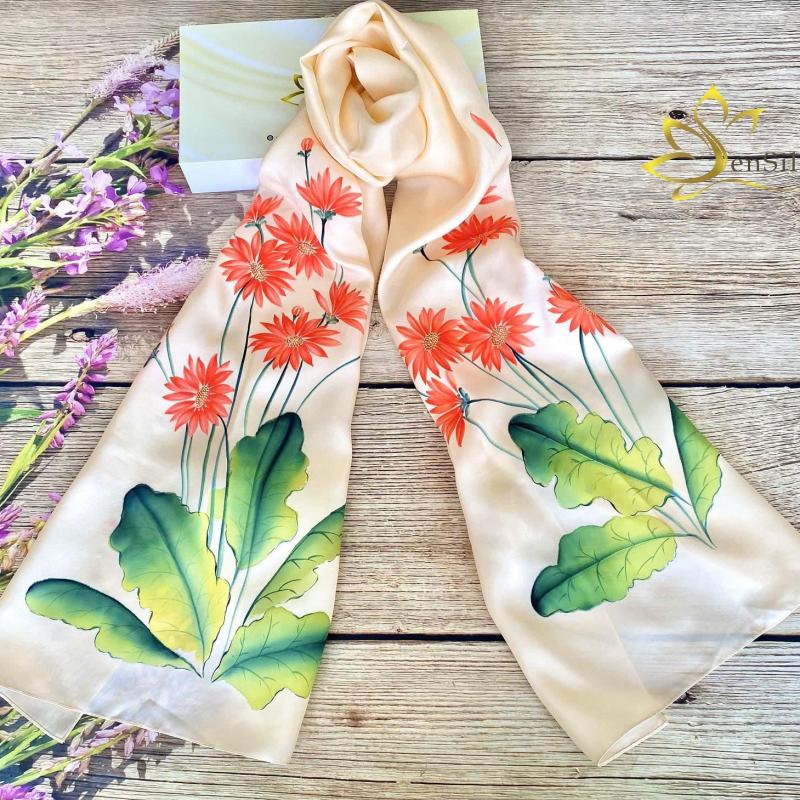 Khăn lụa Sensilk vẽ tay – Quà tặng cao cấp dành cho khách hàng VIP