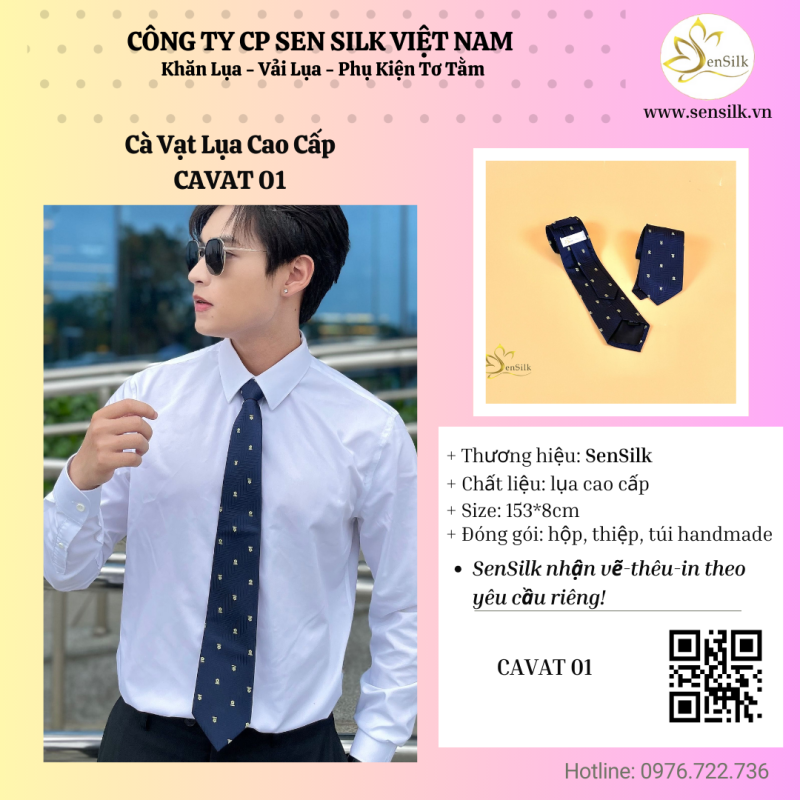 ⭐ CÀ VẠT LỤA SEN SILK – PHỤ KIỆN NÂNG TẦM HÌNH ẢNH QUÝ ÔNG
