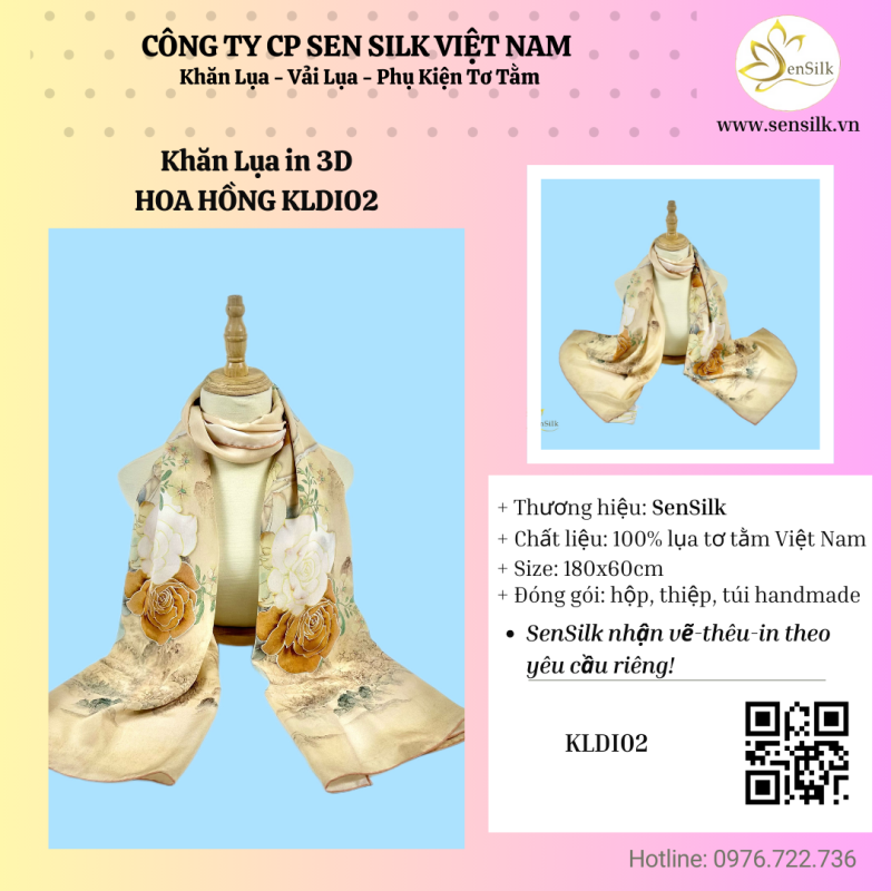 🌈✨ KHĂN LỤA IN KỸ THUẬT SỐ 3D SENSILK – ĐẲNG CẤP THỜI TRANG MỚI ✨🌈