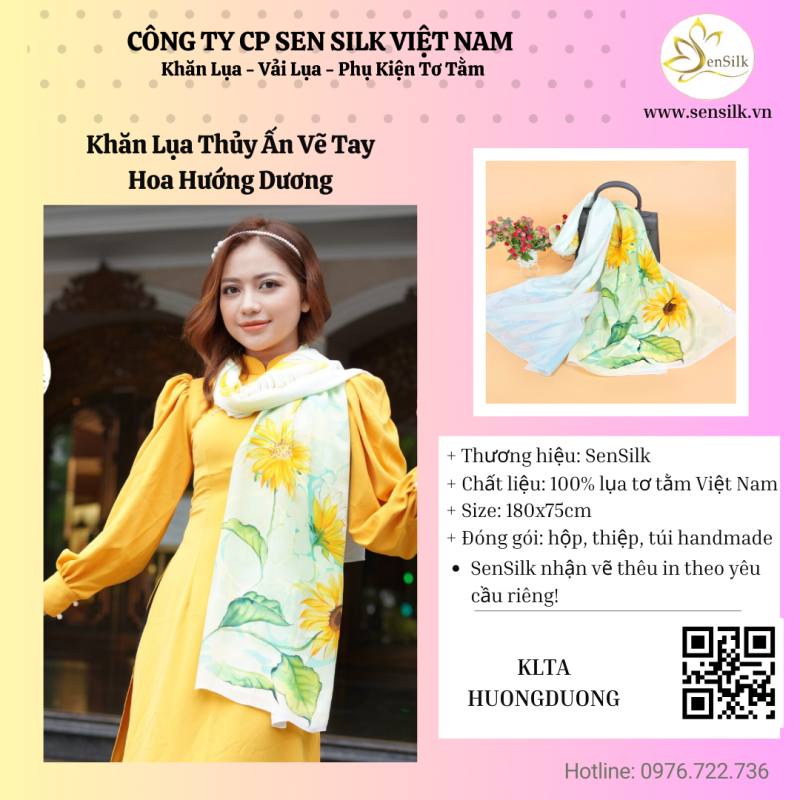 🎨 Khăn Lụa Thủy Ấn SenSilk – Món phụ kiện độc đáo, cao cấp và không trùng lặp