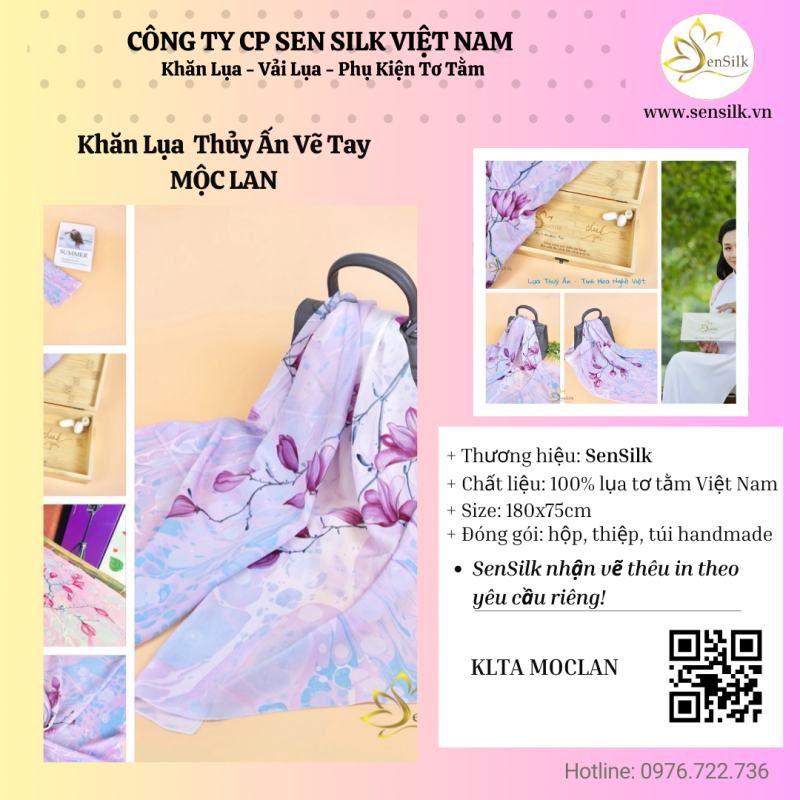 Khăn Lụa Vẽ Tay SenSilk – Món Quà Cao Cấp Chạm Vào Cảm Xúc Phụ Nữ