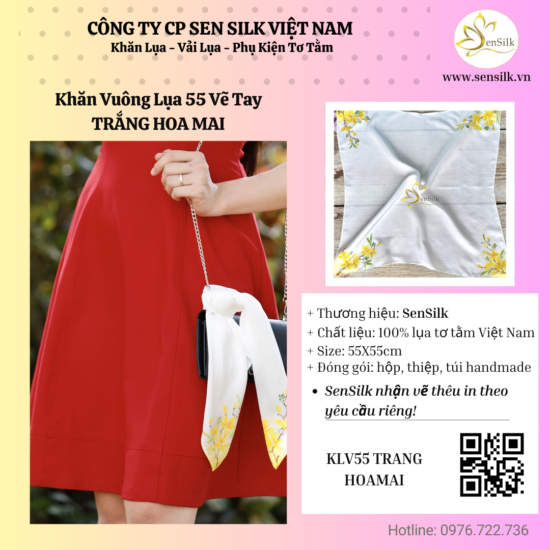 ✨ Khăn hoa mai SenSilk – Vẻ đẹp thanh khiết, sang trọng ✨