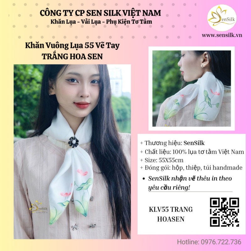 ✨ Khăn Lụa Vẽ Tay Vuông – Quà Tặng Ý Nghĩa Ngày 20/10 ✨