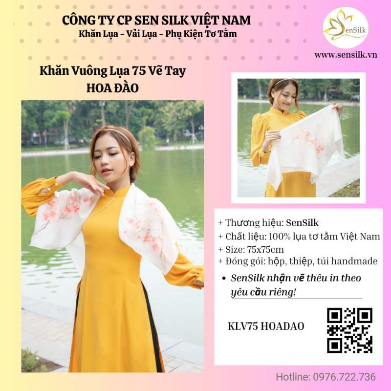 ✨ “Khăn lụa Hoa Đào – Phụ kiện thời trang tinh tế” ✨