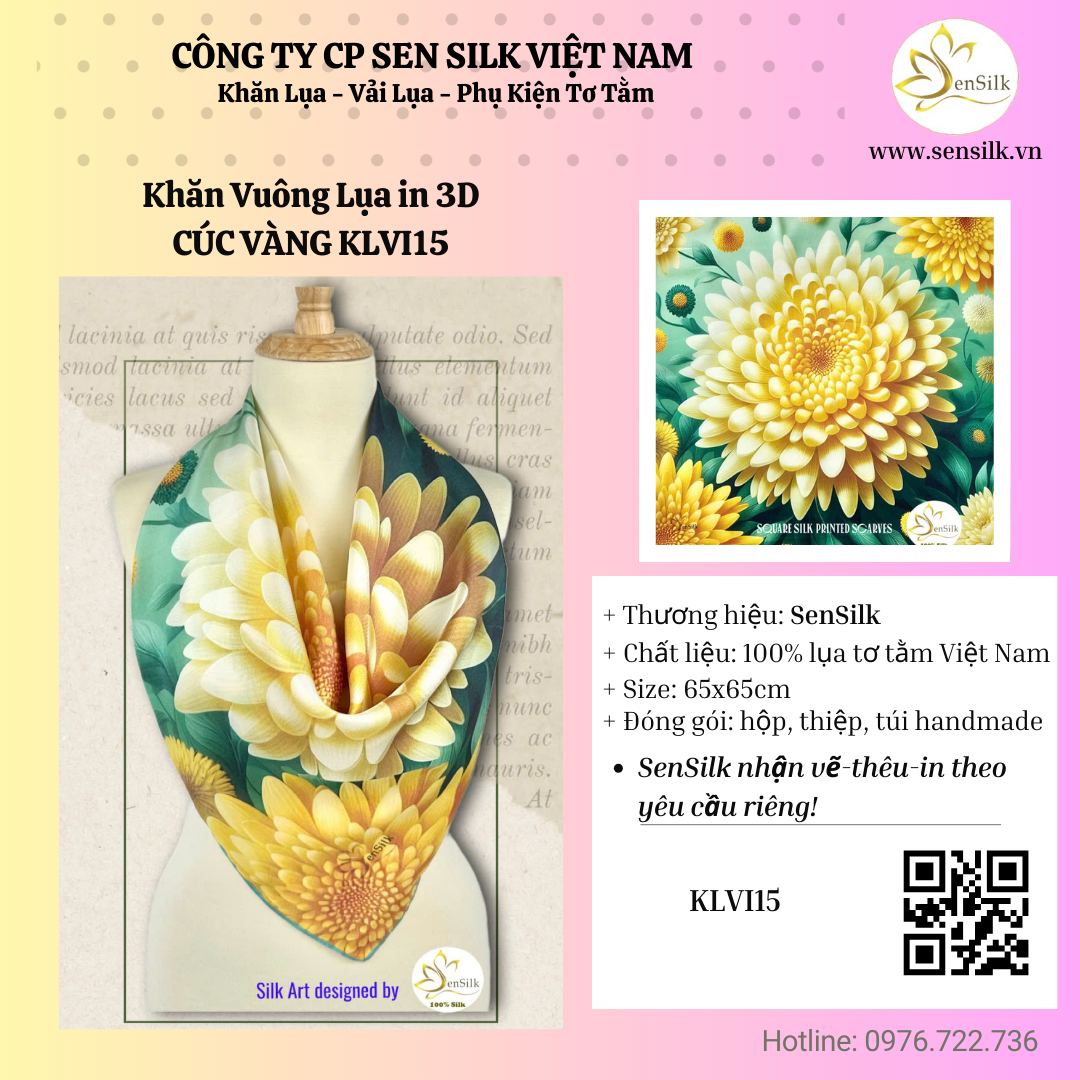 KHĂN LỤA CÚC VÀNG – QUÀ TẶNG MAY MẮN & SANG TRỌNG