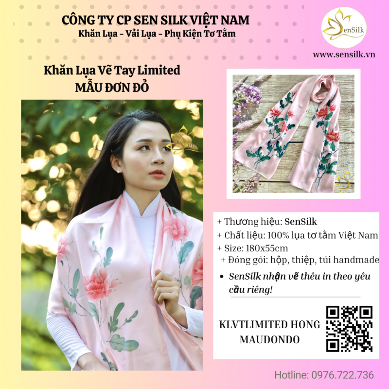 ✨ Khăn lụa SenSilk – Hoa hồng đỏ trong phong thủy, biểu tượng của may mắn và thành công✨