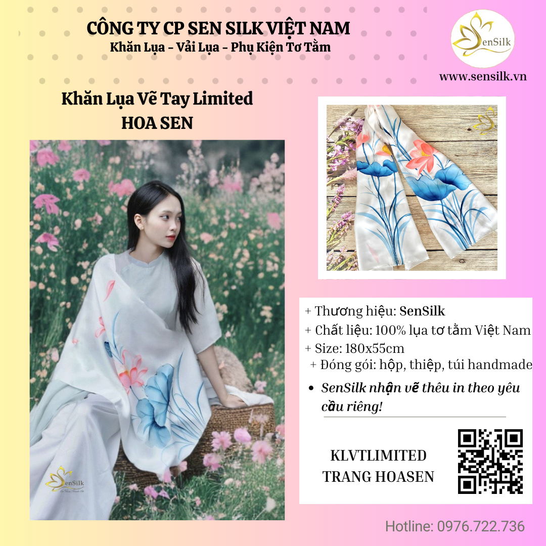 ✨ Khăn lụa SenSilk – Sự thanh khiết của hoa sen trắng ✨