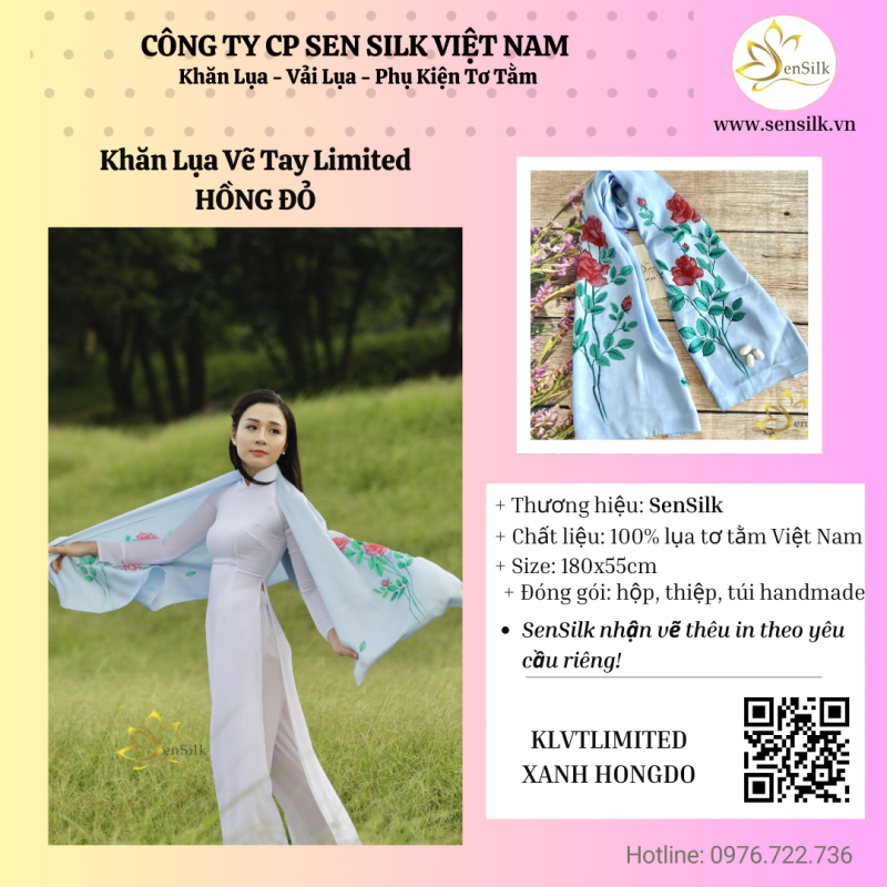 ✨ Khăn lụa SenSilk – Quà tặng từ thiên nhiên và nghệ thuật
