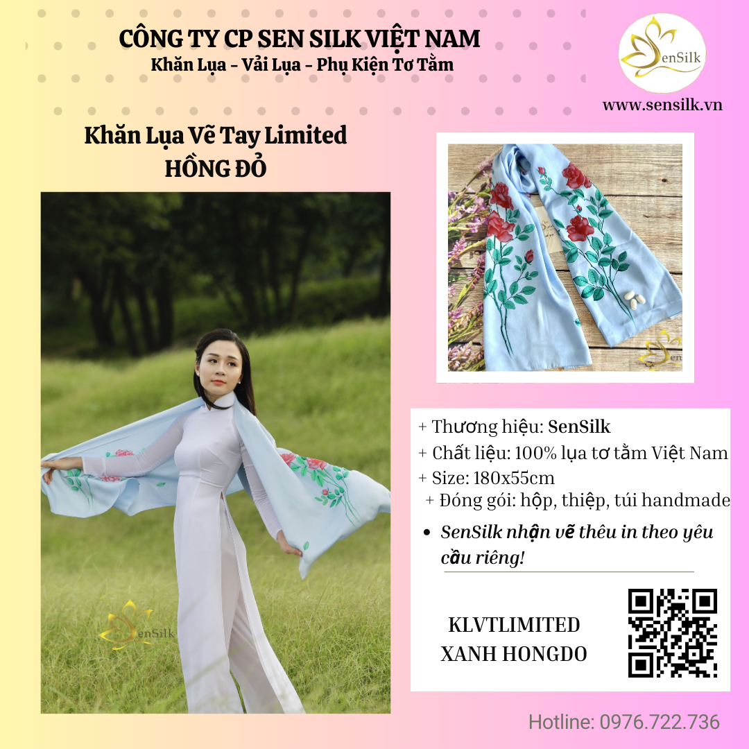 ✨ Khăn lụa SenSilk – Quà tặng từ thiên nhiên và nghệ thuật