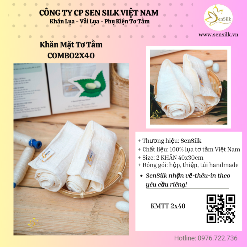 💮 Khăn Mặt Tơ Tằm SenSilk – Từ Sợi Lụa Đến Hơi Ấm Yêu Thương