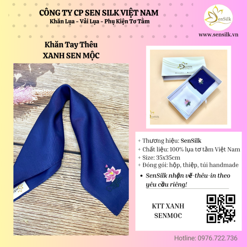 🌿 KHĂN TAY THÊU TAY SENSILK – GIÁ TRỊ TỪ NHỮNG ĐIỀU BÌNH DỊ NHẤT 🌿
