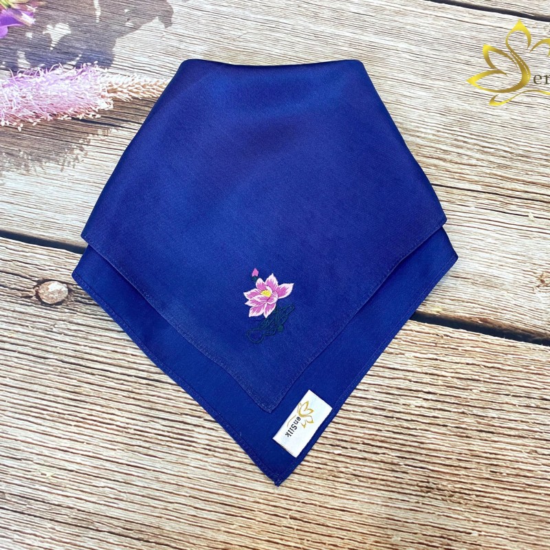 100% Silk Pocket Squares - Khăn Lụa Bỏ Túi Nam Thêu Tay Sen Việt