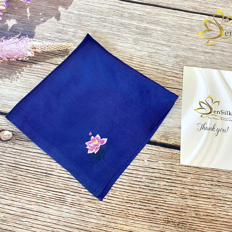 100% Silk Pocket Squares - Khăn Lụa Bỏ Túi Nam Thêu Tay Sen Việt