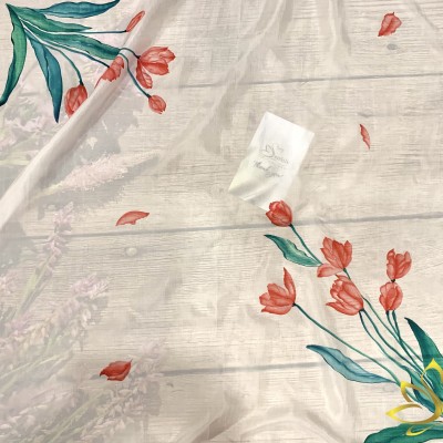 Mulberry Silk Scarf - Khăn Lụa Sen Silk Vẽ Tay Hoa Tulip